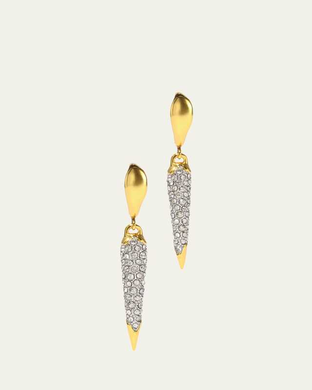 Solanales Gold-Plated Crystal Spear Earrings